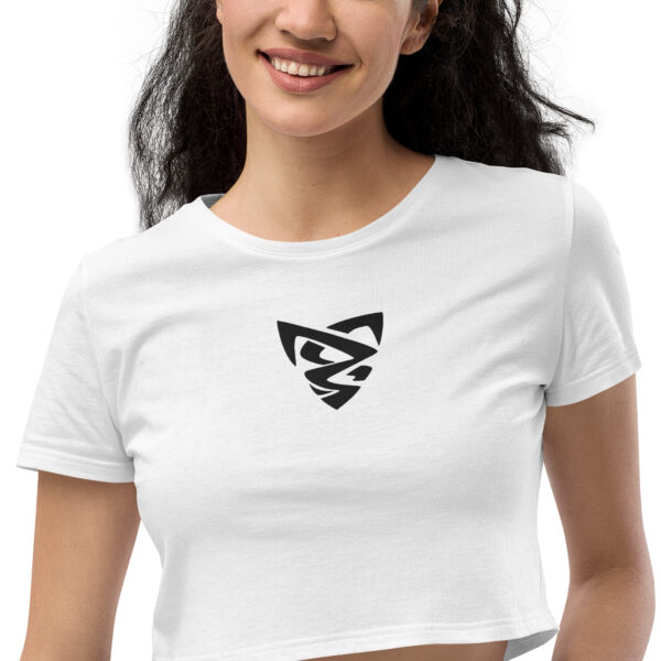 Crop top bio brodé femme – Image 3